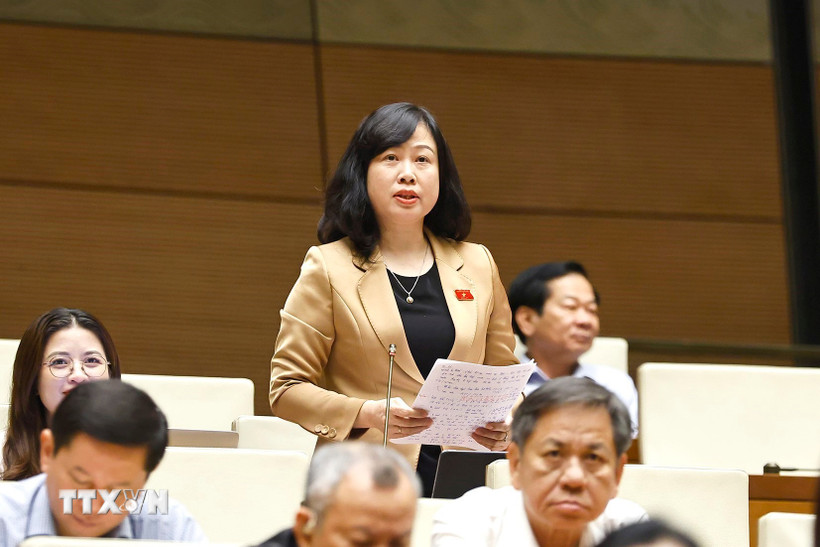 Bộ trưởng Bộ Y tế Đào Hồng Lan nhấn mạnh Nghị quyết số 72-NQ/TW là chính sách rất lớn và có tác động, ảnh hưởng đến hơn 100 triệu dân - Ảnh: Doãn Tấn/TTXVN