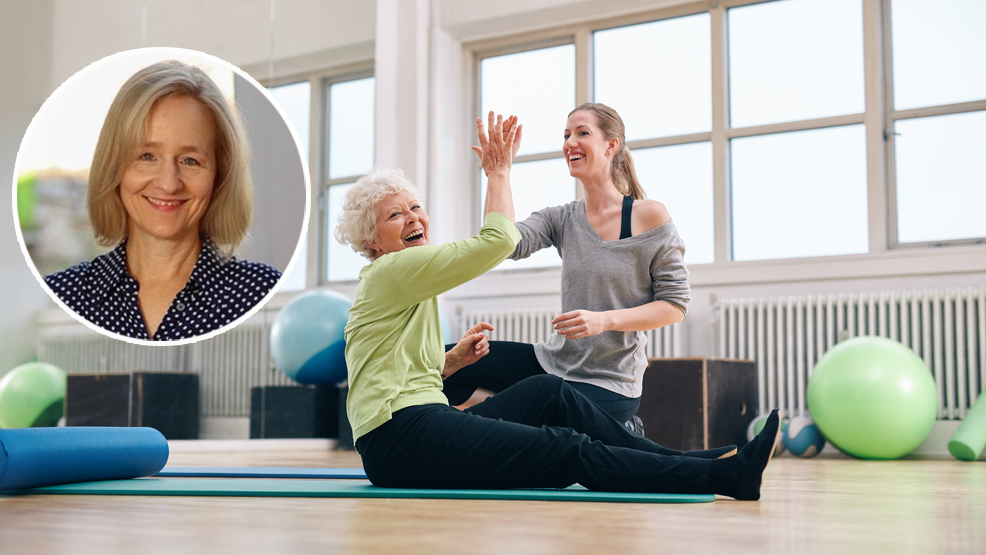 Bác sĩ Juliet Balfour tập tạ cùng huấn luyện viên để bảo vệ xương, tăng cơ bắp 