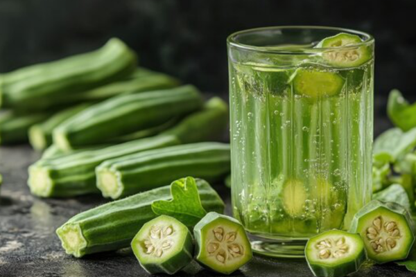 Ngâm đậu bắp với nước để có được hỗn hợp gel là cách làm thông dụng.