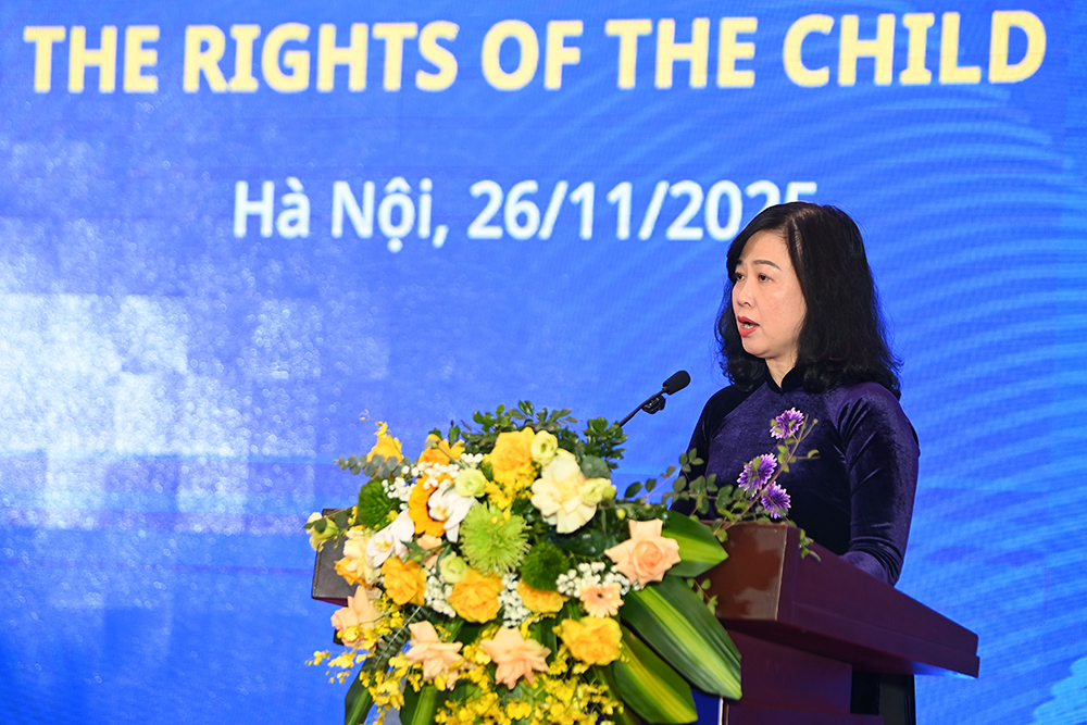 Bộ trưởng Bộ Y tế Đào Hồng Lan nhấn mạnh mục tiêu hướng đến môi trường an toàn, lành mạnh cho trẻ em Việt Nam