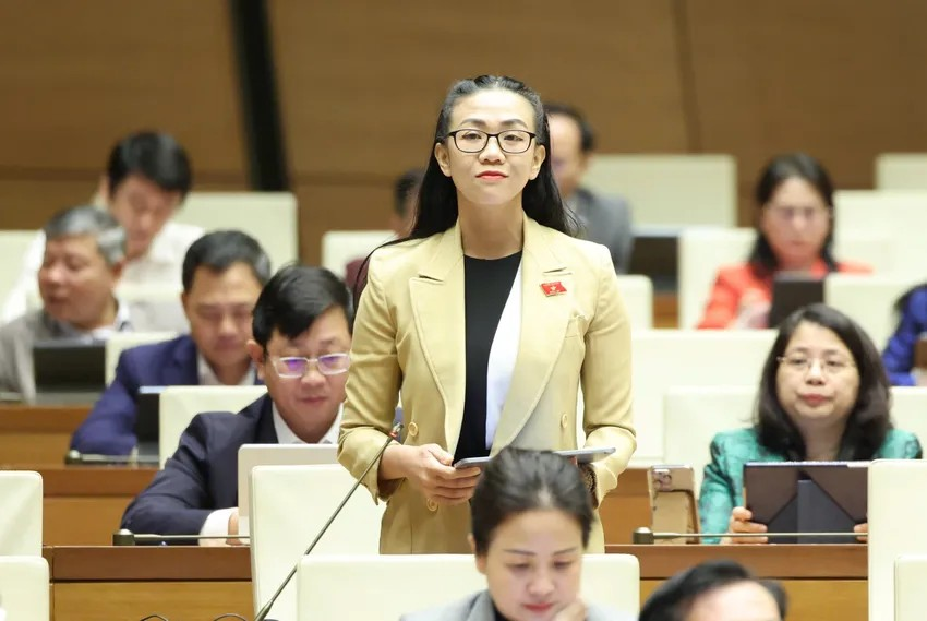 Đại biểu Quốc hội Trịnh Thị Tú Anh, đoàn Lâm Đồng. Ảnh: Quốc hội
