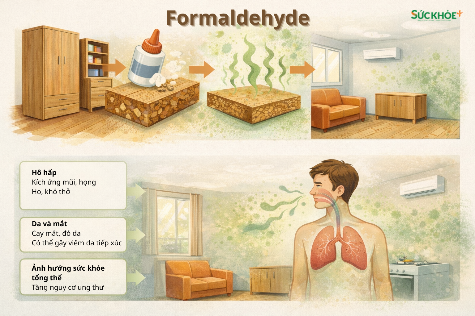 Formaldehyde ảnh hưởng tiêu cực đến sức khỏe