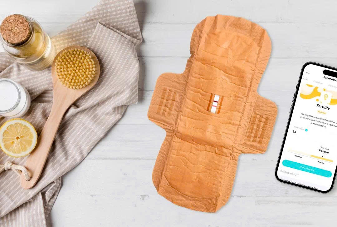 Băng vệ sinh thông minh theo dõi hormone sinh sản - Ảnh: Vivoo