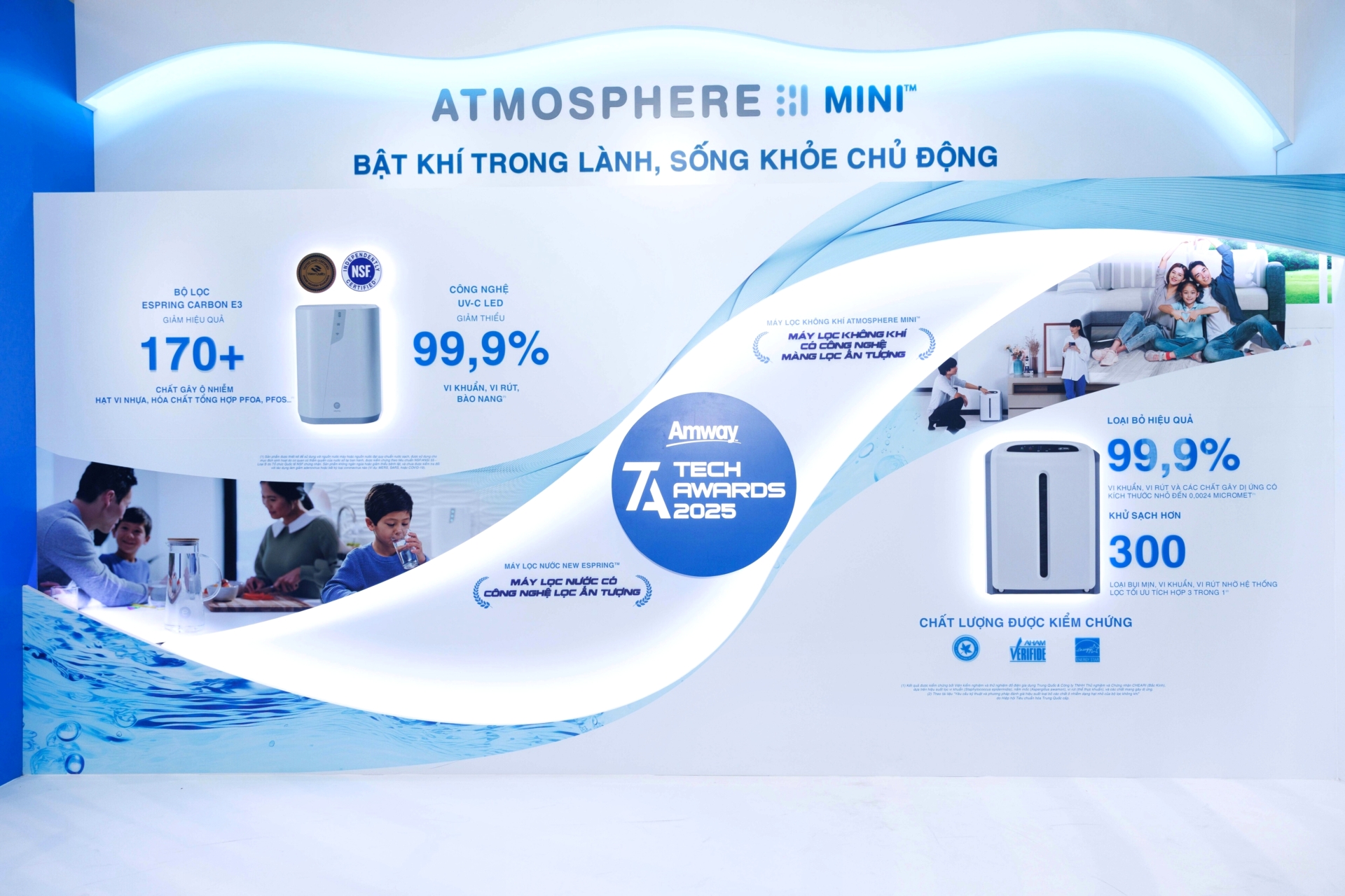 Các công nghệ nổi bật của máy lọc nước New eSpring và máy lọc không khí Atmosphere Mini.