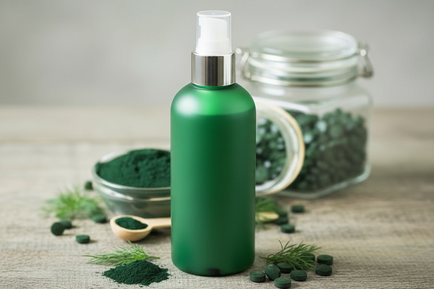 Các loại dầu gội và mặt nạ tóc chứa spirulina giúp nuôi dưỡng tóc yếu, hư tổn