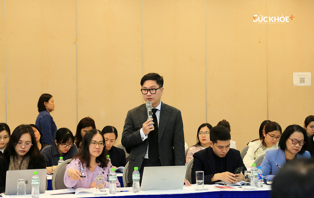 Ông Bùi Quang Tuấn, đại diện Hiệp hội Thương mại Mỹ tại Việt Nam (AmCham Việt Nam) chia sẻ những vướng mắc phát sinh từ thực tiễn triển khai Nghị định 46 của doanh nghiệp - Ảnh: Hiệp Nguyễn/sức khỏe+