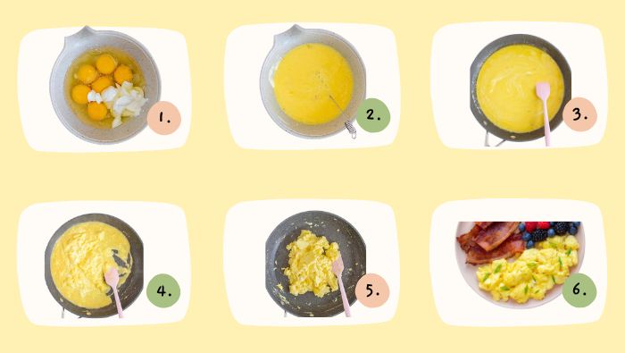 Sữa chua Hy Lạp đánh đều cùng trứng, sau đó có thể nấu trên lửa nhỏ, tạo thành món trứng bác thơm ngon