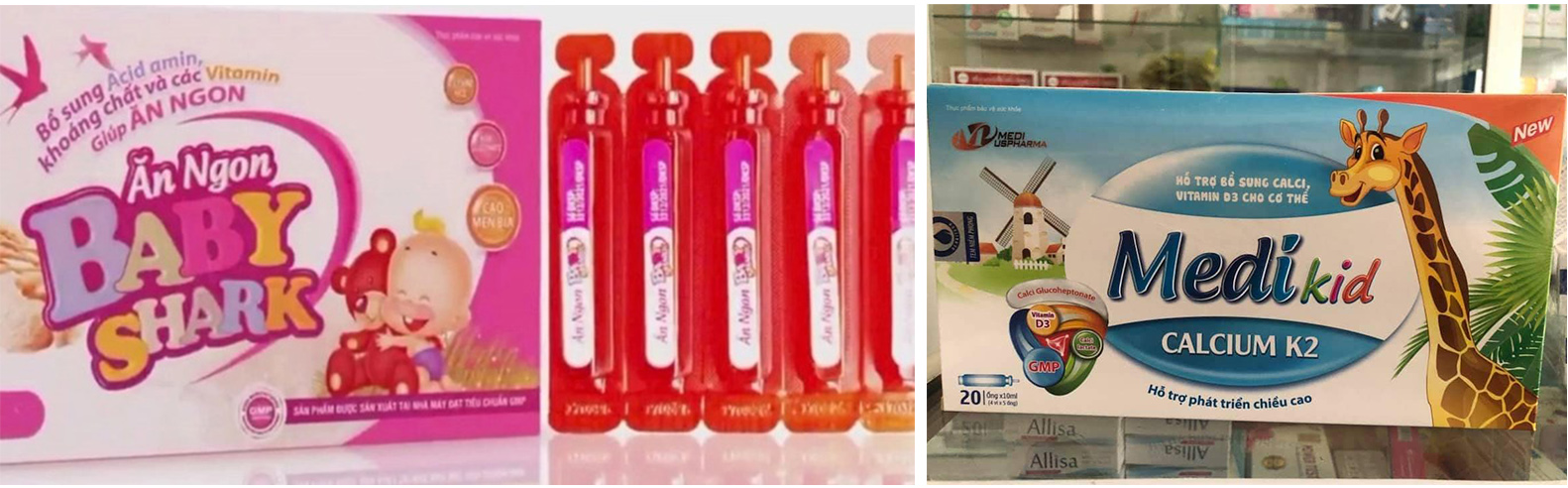Ăn ngon BABY SHARK và Medi Kid Calcium K2 là hai sản phẩm thực phẩm bảo vệ sức khỏe giả bị phát hiện vào năm 2025 của Công ty Herbitech