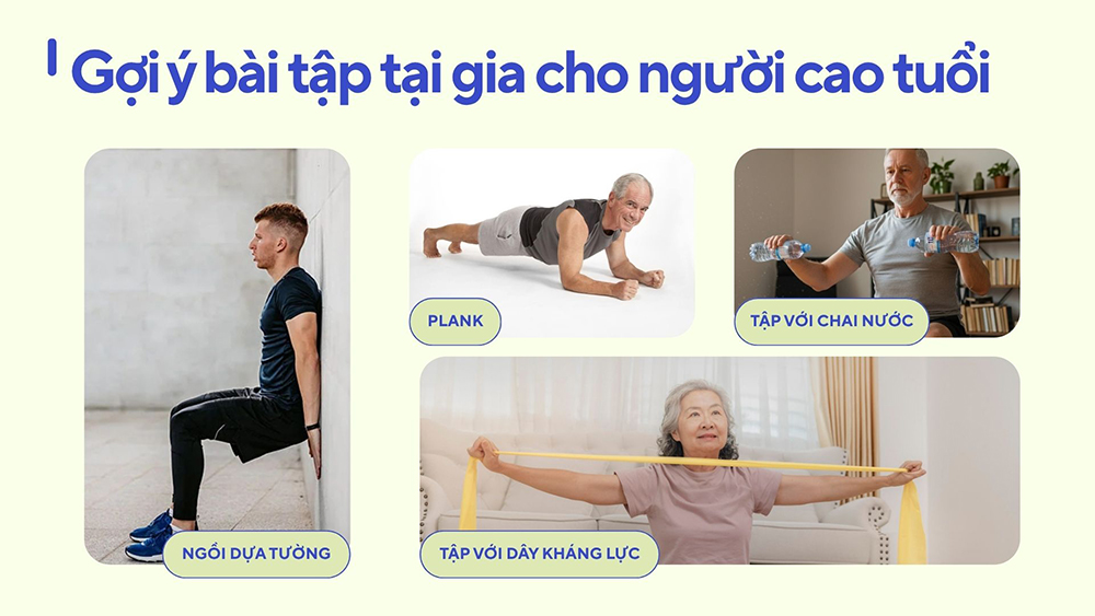 Các bài tập giúp người cao tuổi tăng cường sức mạnh mà không cần thiết bị chuyên dụng
