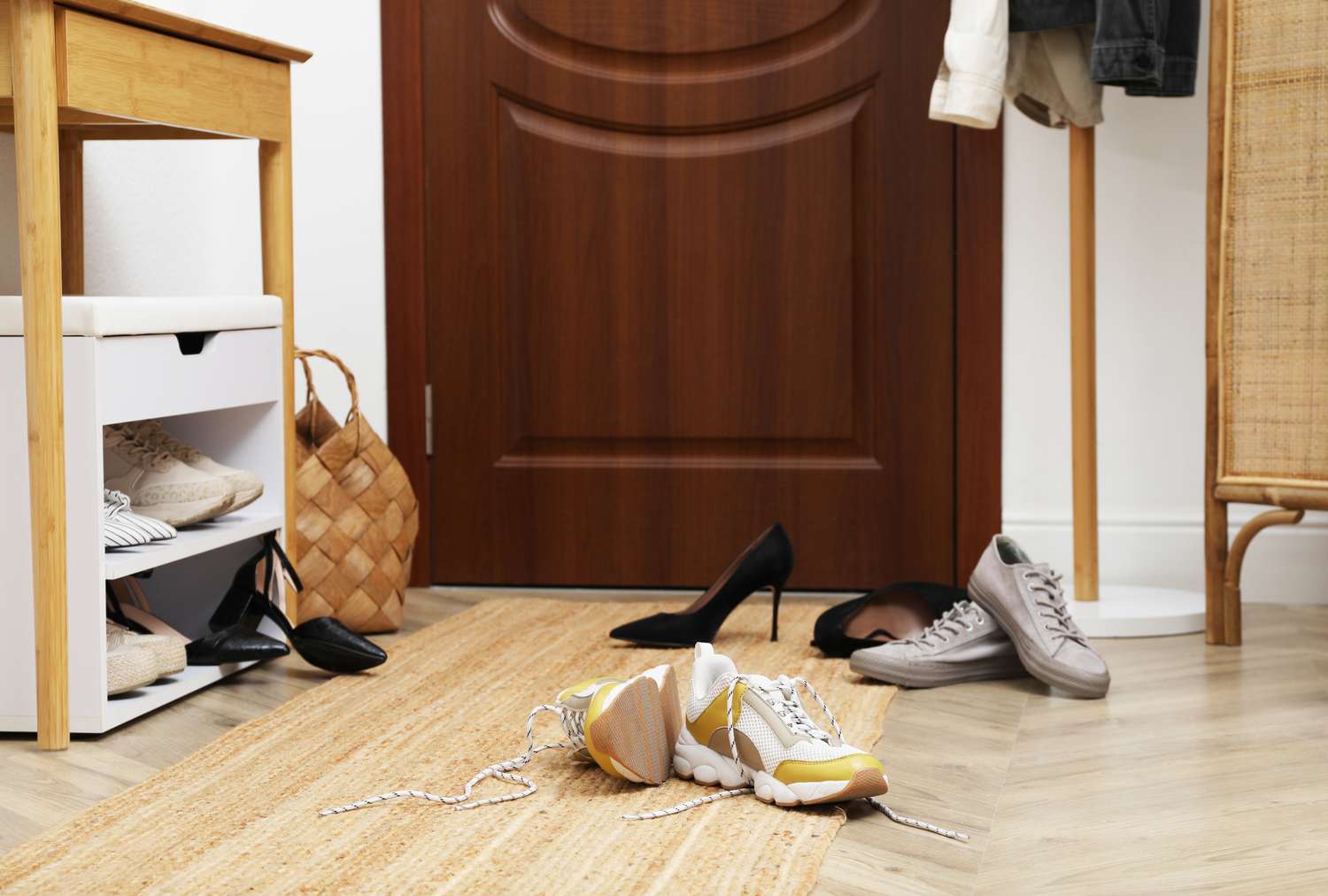 Giày dép bừa bộn khiến phòng ngủ kém gọn gàng, khó thư giãn
