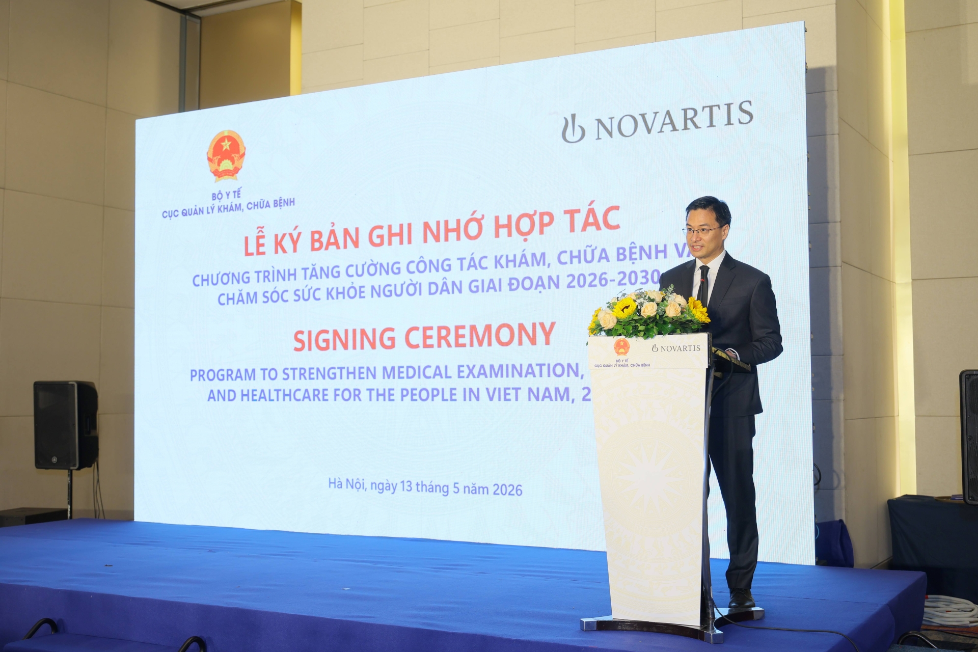 Ông Jondy Syjuco - Giám đốc Quốc gia Novartis Việt Nam, phát biểu tại lễ ký kết