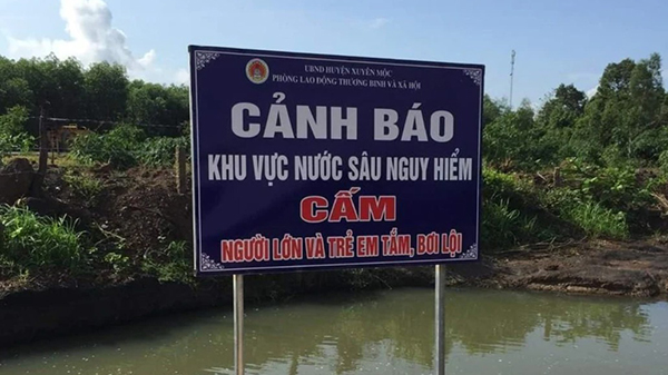 Cần có các biển cảnh báo tại khu vực nước sâu nguy hiểm - Ảnh: Báo Pháp luật