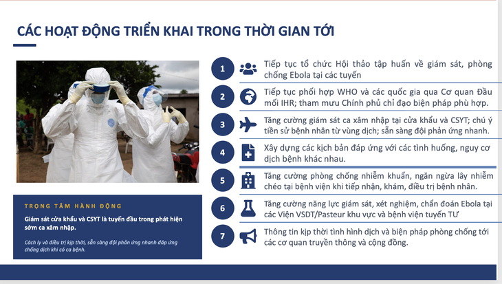 Bộ Y tế dự kiến kế hoạch phòng chống Ebola triển khai trong thời gian tới - Ảnh: Cục Phòng bệnh