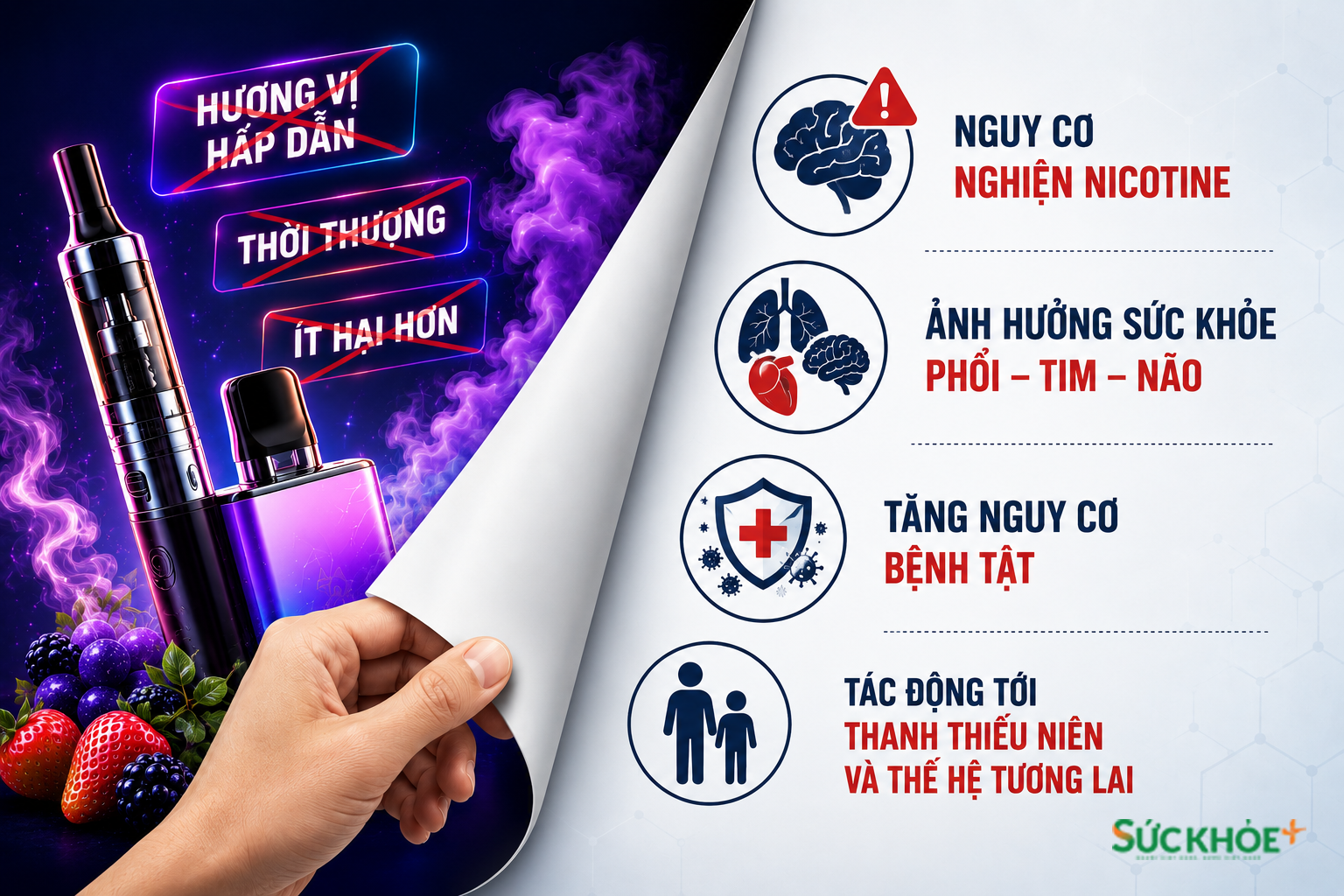 Vạch trần sự hấp dẫn giả tạo của thuốc lá điện tử, thuốc lá nung nóng
