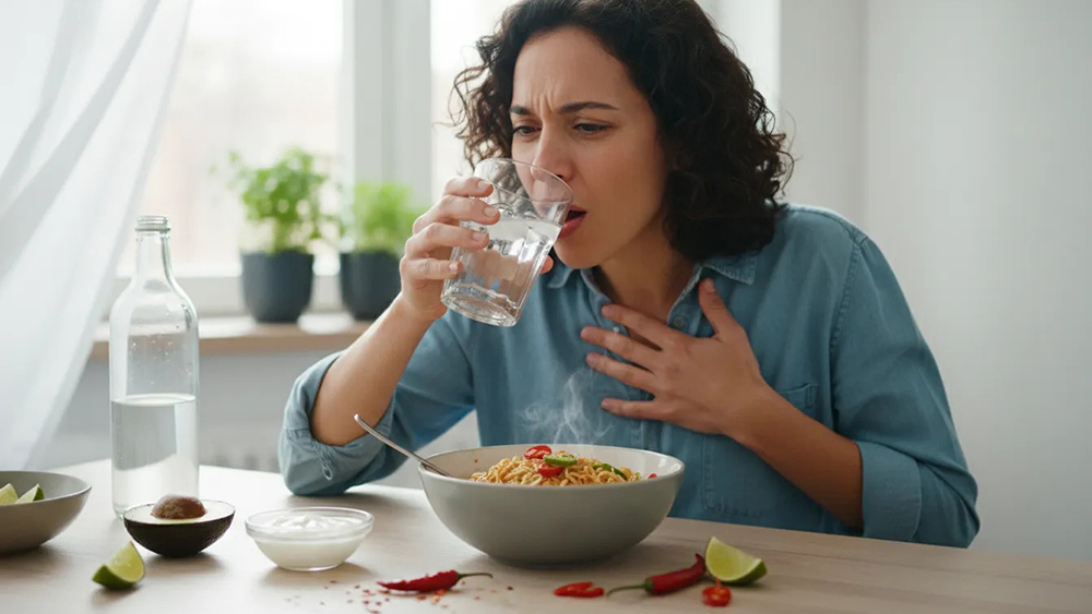 Các món ăn cay nóng kích thích đổ mồ hôi nhiều để hạ thân nhiệt, khiến cơ thể mất cả nước lẫn chất điện giải