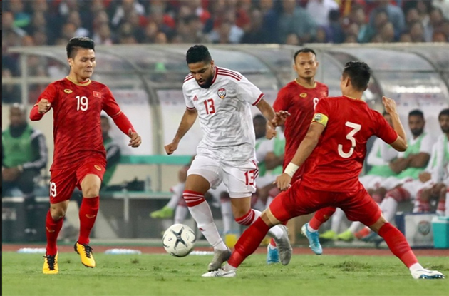 ĐT Việt Nam và ĐT UAE đang ngang nhau về thành tích đối đầu sau 6 lần đụng độ - Ảnh: laodong 