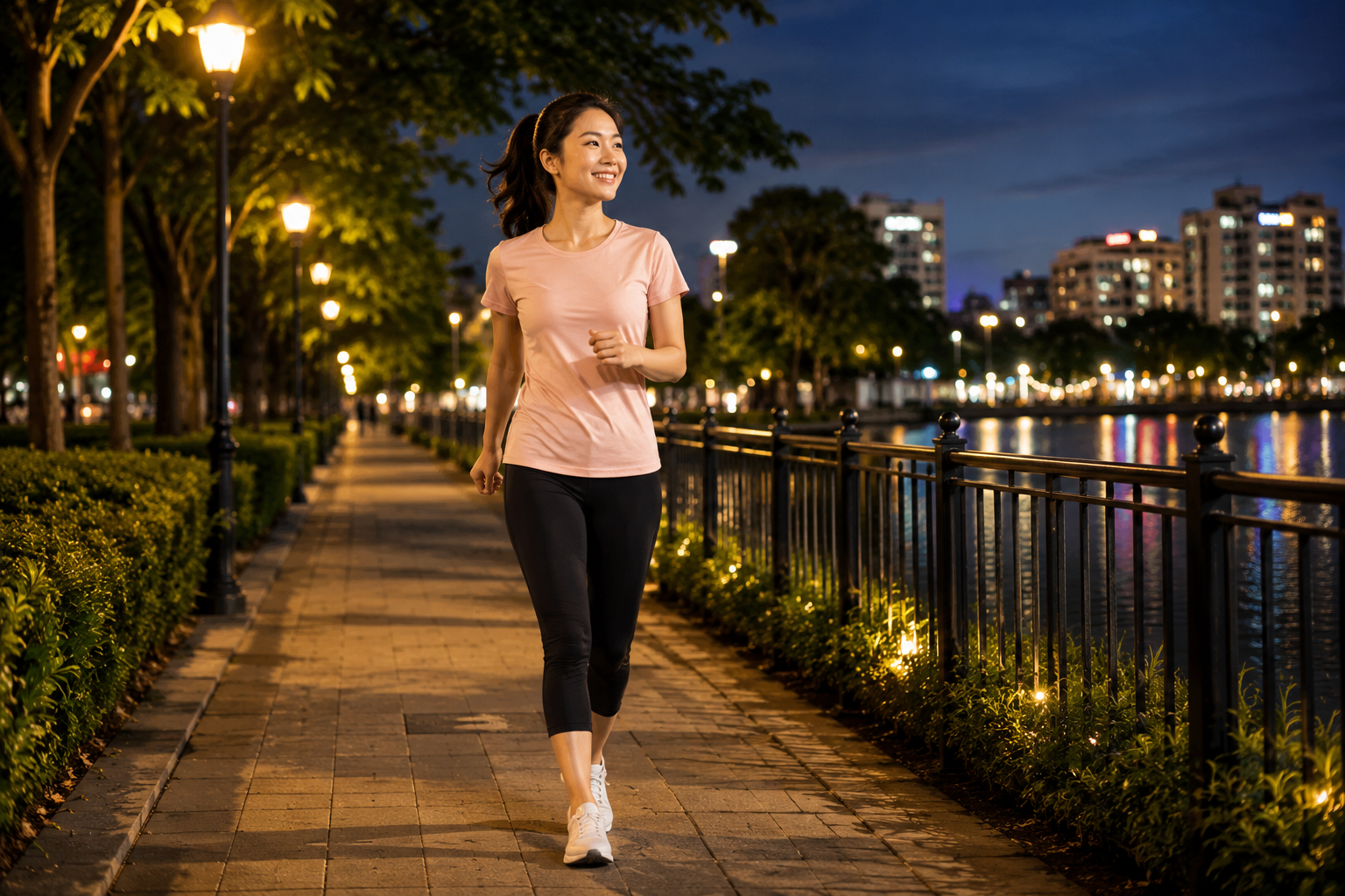 Đi bộ buổi tối là cách đơn giản giúp thư giãn tinh thần, giảm căng thẳng sau một ngày dài