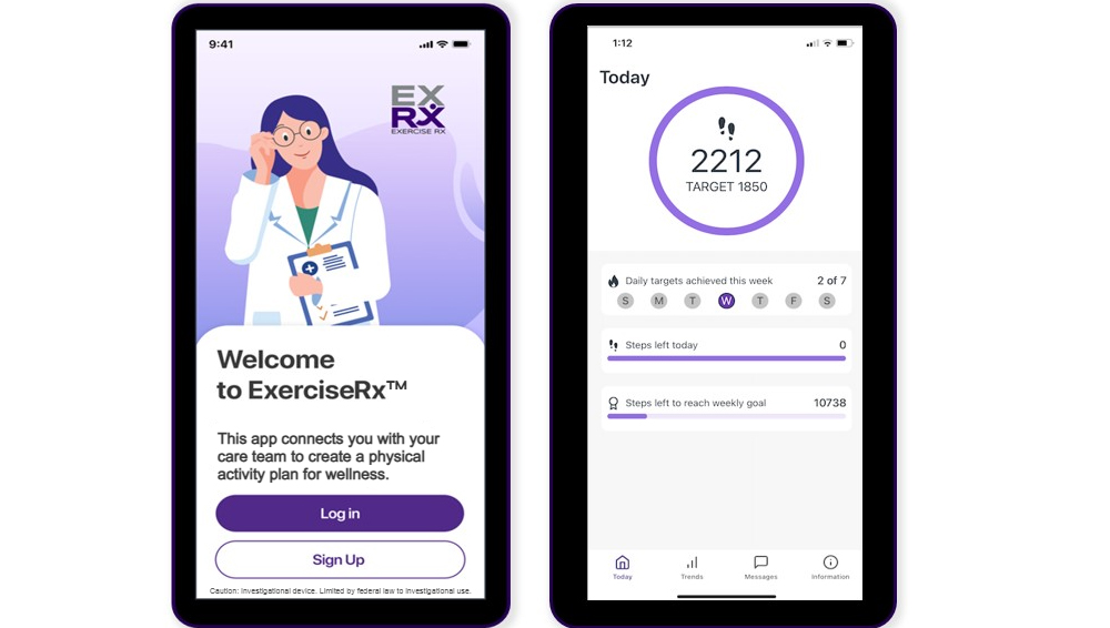  Ứng dụng ExerciseRx cho phép bác sĩ cá nhân hóa mục tiêu vận động, biến tập thể dục thành một phần của phác đồ điều trị
