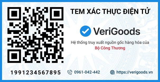 Tem xác thực điện tử hệ thống truy xuất nguồn gốc VeriGoods
