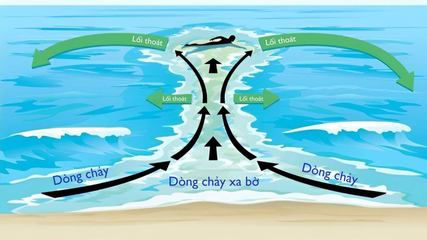 Nhận diện dòng chảy xa bờ là kỹ năng sinh tồn quan trọng để thoát khỏi nguy hiểm