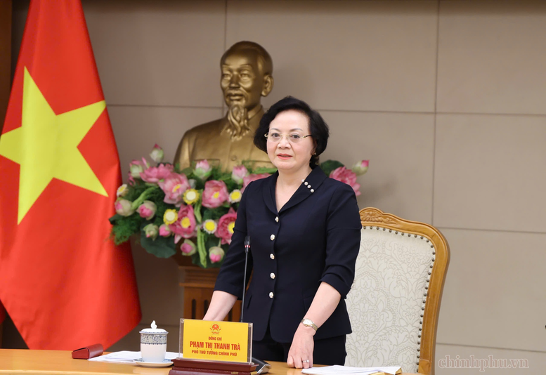 Phó Thủ tướng Phạm Thị Thanh Trà, Trưởng Ban Chỉ đạo liên ngành Trung ương về ATTP chủ trì phiên họp của Ban Chỉ đạo - Ảnh: VGP