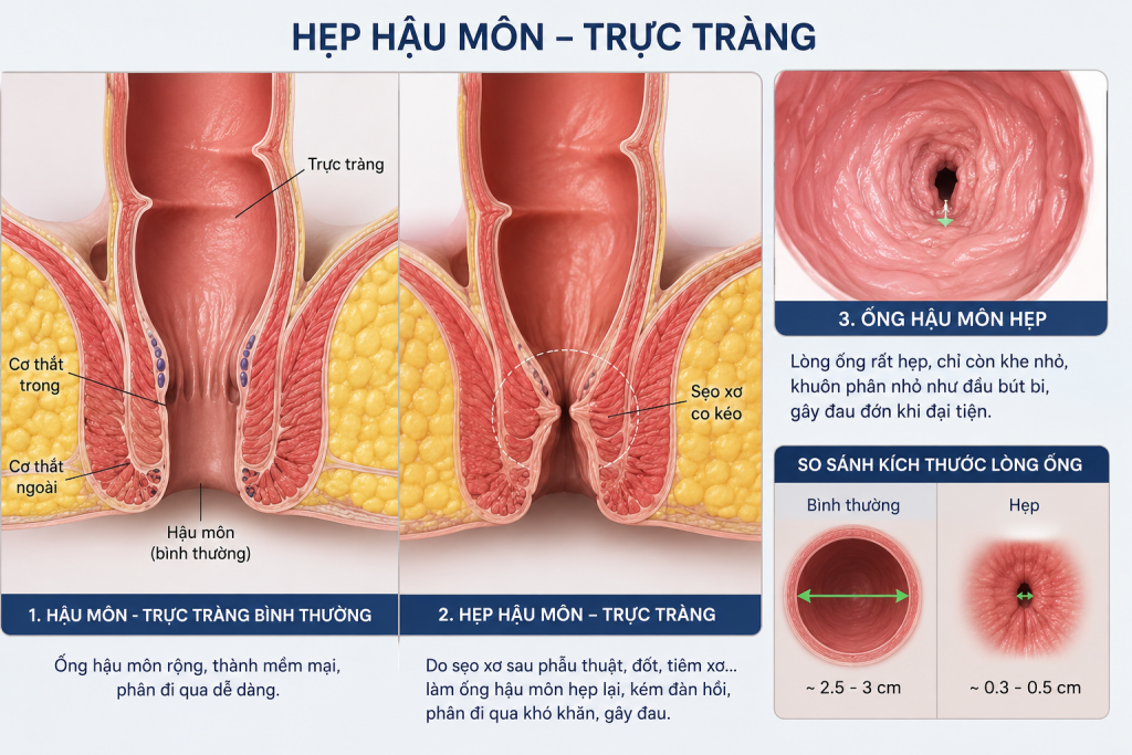 Hình vẽ 3D mô phỏng bệnh lý hẹp hậu môn - trực tràng - Ảnh: BVCC.