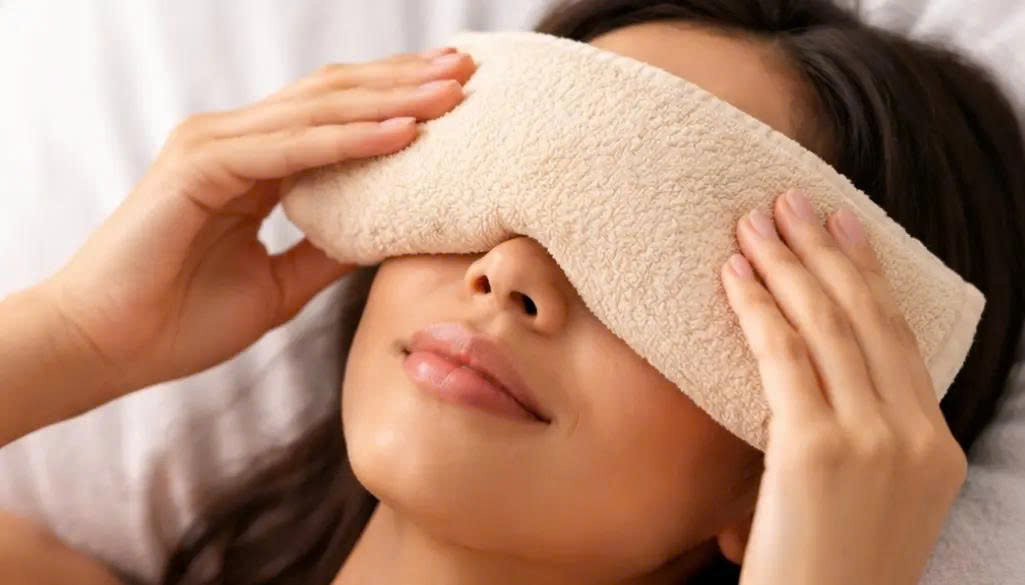 Chườm ấm vùng mắt giúp cải thiện triệu chứng khô mắt