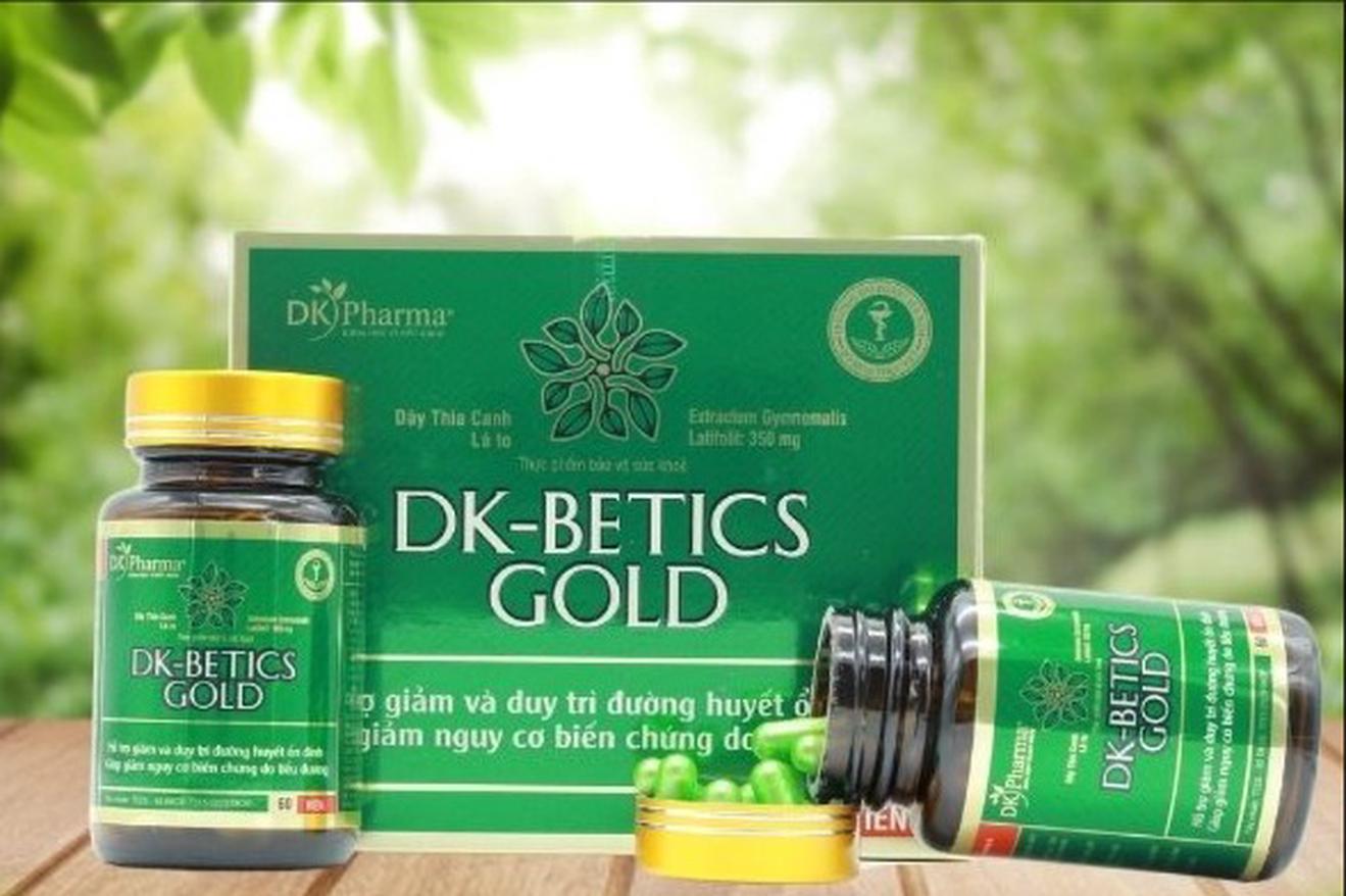 sản phẩm TPBVSK DK-Betics Gold quảng cáo gây hiểu nhầm có tác dụng như thuốc chữa bệnh và sử dụng hình ảnh bác sĩ - Ảnh: https://duockhoa.com.vn