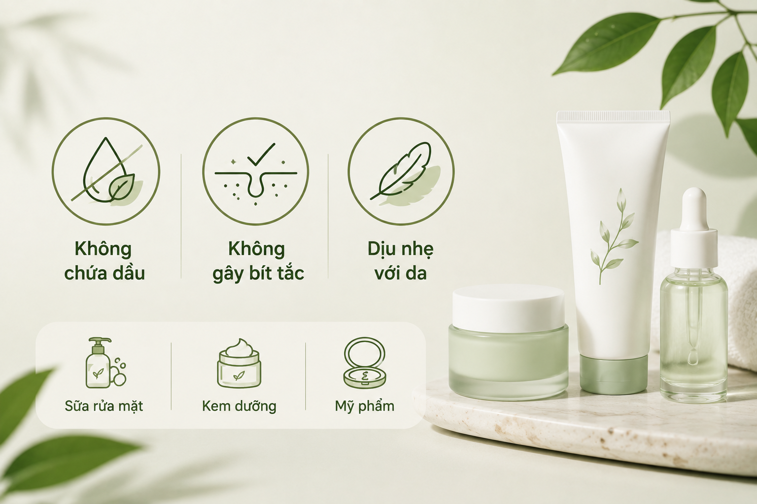 Chọn sản phẩm phù hợp để giảm nguy cơ bít tắc, kích ứng cho da