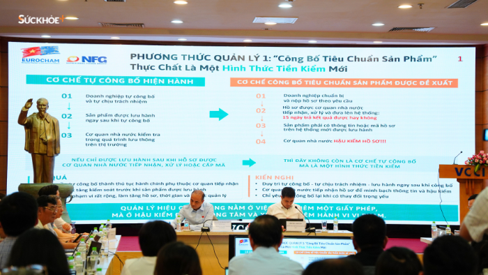 Phần trình bày tham luận của Hiệp hội Doanh nghiệp châu Âu tại Việt Nam (EuroCham).