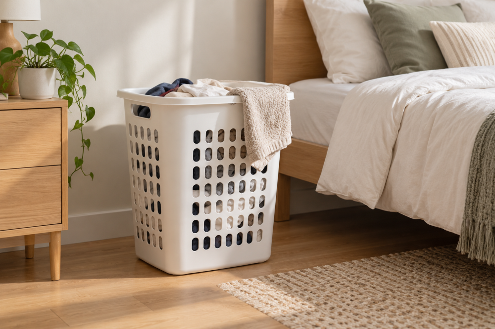 Giỏ đựng quần áo bẩn cần được làm sạch định kỳ