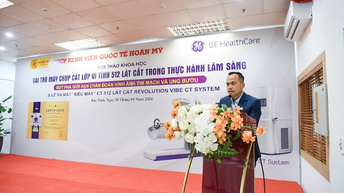 Ông Phạm Hồng Sơn, Tổng giám đốc GE HealthCare Việt Nam phát biểu tại sự kiện