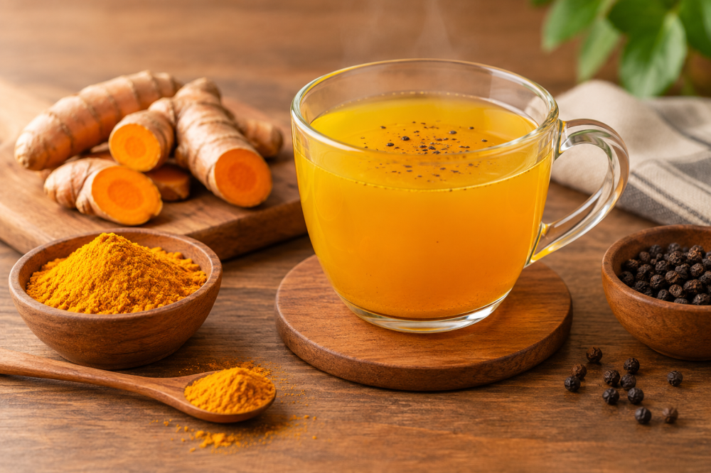 Trà nghệ thêm tiêu đen giúp tăng khả năng hấp thu hợp chất curcumin
