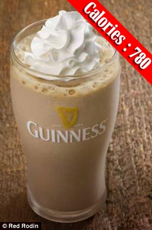 Nhưng một cốc đồ uống được pha chế từ chocolate, rượu whiskey, bia Guinness và kem tươi đã được đánh bông (whipped cream) này lại chứa lượng calorie 'khủng' là 780