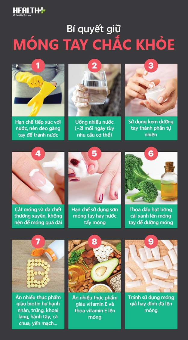 Infographic: Cách chăm sóc móng tay yếu, dễ bị gãy đơn giản nhất