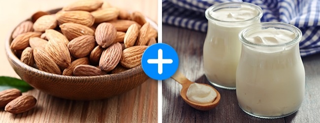 Hạnh nhân + sữa chua Hy Lạp: Một số vitamin như A, D và E trong sữa chua Hy Lạp sẽ được hấp thu tốt nhất khi kết hợp với chất béo trong hạnh nhân. Kết hợp hai loại thực phẩm này giúp quá trình giảm cân diễn ra nhanh chóng.