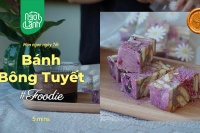 Tự làm Bánh bông tuyết Khoai lang tím giàu chất xơ, ít calo đón Tết