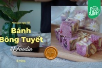 Tự làm Bánh bông tuyết Khoai lang tím giàu chất xơ, ít calo đón Tết