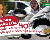 Hà Nội 'chảo lửa': Ngoài trời hơn 40 độ, đường phố hầm hập giữa trưa