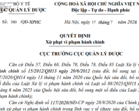 Xử phạt Công ty Cổ phần Dược phẩm Cửu Long