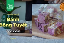 Tự làm Bánh bông tuyết Khoai lang tím giàu chất xơ, ít calo đón Tết