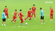Chùm ảnh ĐT Việt Nam tập buổi đầu chuẩn bị cho trận gặp Dortmund