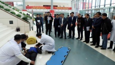 Diễn tập cấp cứu, bảo đảm sẵn sàng công tác y tế phục vụ Đại hội XIV của Đảng