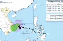 Bão số 15 hướng vào vùng biển từ Gia Lai đến Khánh Hòa 