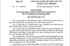 Bộ Y tế điều động, bổ nhiệm Phó Cục trưởng Cục An toàn thực phẩm