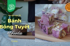 Tự làm Bánh bông tuyết Khoai lang tím giàu chất xơ, ít calo đón Tết