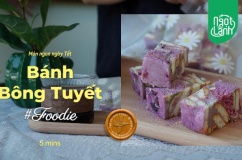 Tự làm Bánh bông tuyết Khoai lang tím giàu chất xơ, ít calo đón Tết