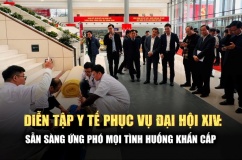 Toàn cảnh diễn tập xử lý 4 tình huống y tế khẩn cấp phục vụ Đại hội Đảng toàn quốc lần thứ XIV