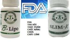 Thu hồi TPCN giảm cân chứa chất cấm