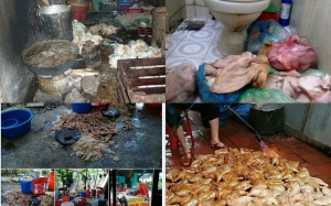 'Siêu công nghệ' chế biến thực phẩm bẩn tại sàn nhà